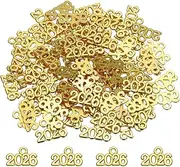 uxcell Metal Year Number Charm, Gold 2026 Year Charm Graduation Tassel for DIY Jewelry Making, Necklace Bracelets, Keychain, Pack of 80