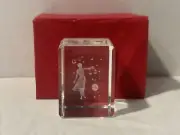 Crystal Paperweight Cube 3D Laser Etched, Libra