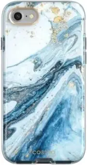 Cosmo Series iPhone SE 2020/7/8 Case, Stylish Blue Bumper with Built-in Screen P