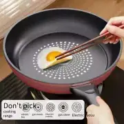 24cm Non-Stick Cast Iron Skillet, Flat Bottom Frying Pan for Gas and Induction