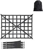 MCMATUTKEQ Car Trunk Rooftop Net Mesh Cargo Net Heavy Cargo Net Truck Trailer Dumpster Extend Mesh Covers Luggage Nets with 4 Fixed Belt(MX)