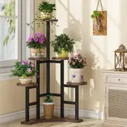 Fin 6 Tiers Triangle Corner Plant Stand Flower Pots Holder Rack Indoor Outdoor Patio