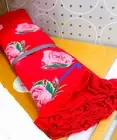Threshold 72"x14" Roses Reversible Table Runner Red Stripes Ruffle Decor