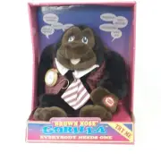 Vintage DanDee Brown Nose Gorilla Talking Plush 1995 Tested and works NIB