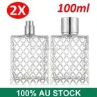2PCS 100ml Refillable Perfume Atomizer Empty Flat Glass Spray Bottle Containers