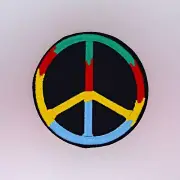 Colourful Peace Symbol Patch — Iron On Badge Embroidered Motif — Hippy Cute Fun