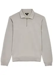 Paige Davion Half-zip Cotton Sweatshirt - Light Grey - M M