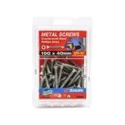 Zenith 10G x 40mm Galvanised Countersunk Head Metal Screws - 50 Pack