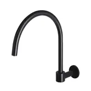 MEIR Round Brass High Rise Swivel Spout - Wall Mounted - Matte Black