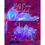 SELF CARE JOURNAL: STUNNING PSYCHEDELIC DARK BLUE CACTUS DAHLIA