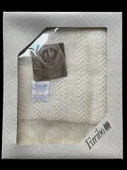 NIB Vintage Faribo Woolen Mill Co Cream Ivory Interlude Throw Wool Acrylic 50/60