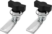 AUXBC 2PCS Black Thumb Operated Offset Cam Lock, T-Handle Swing Knob Turn Latch, Keyless Locking Device for Machine Cabinet, Drawer, Electrical Panel Door