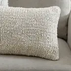 MICHAEL ARAM BRAIDED DECORATIVE PILLOW HAND KNITTED SHELL MOP PEARL BEADS CREAM