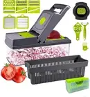 VeggieMaster 16-in-1 Heavy Duty Vegetable Chopper: 8-Blade Mandoline Slicer with