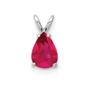 14k White Gold Ruby Pendant