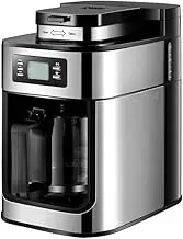 Mingzhe Programmable Coffee Maker with Timer 1050 Watts 1.2L Large Capacity 2-8 Cups Drip Coffee Maker Keep Warm Grind and Brew Automatic Coffee Machine with Built-In Burr Coffee Grinder