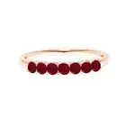 Round 0.35 Ctw Ruby 925 Sterling Silver Eternity Band Women Stacking Ring
