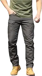[Generic] Mens Tactical Cargo Pants Work Hiking Pants Lightweight Outdoor Pants with Multi Pockets Relaxed Fit Camo Cargo Pants