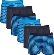 [Sock Stack] Mens Boxer Short Striped Boxers Cotton Stretch Boxershorts Underwear For Men, 6 Pairs