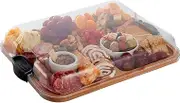 Charcuterie Board, Wooden Cheese Platter, Clear Lid Cover, Elegant Kitchenware, Multi Purpose Food Display Tray, Large Serving Dish for Holidays, Parties, and Gatherings