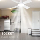 Socket Fan with Light Ceiling Fan Light 3 Adjustable Fan Speed/Brightnes Setting