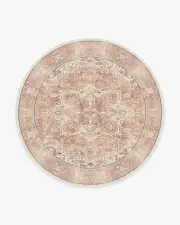 245' Round | Machine Washable Runner Rug | Kid & Pet Friendly | Indoor Rug | Kamran Rose Rug | Ruggable