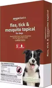 Amazon Basics Flea Tick & Mosquito Topical Treatment for Large Dogs - 6 Count