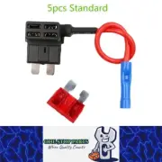 5 x Standard Blade Piggy Back fuse Connector with wire for add on Accessories