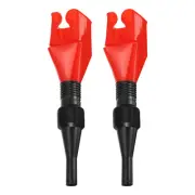 2pcs Flexible Snap Funnel, Plastic Draining Oil Tool Auto Fuel Funnel, Red