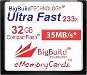 eMemoryCards 32GB Ultra Fast 35MB/s CF Memory Card Compatible with Canon 10D/20D/30D/40D/50D/1Ds/5D/5Ds/7D Mark I/II/III/IV, Nikon D, Olympus E, Sony Alpha, Lei. Approx. S Cameras