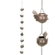 xxl metal rain chain bell outdoor garden hanging planter birds tweety 162cm new