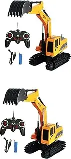 2 Pcs Electric Excavator Toy Rc Excavator Car Toy Alloy Excavator Toy Rechargeable Excavator Toy Toys Electric Engineering Car Remote Control