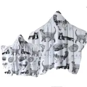 Black and White Cats Towel with Hood