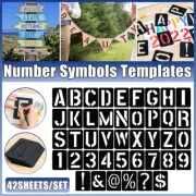 42pcs Copying Stencils Spray Painting Template Letter Number Symbols Templates