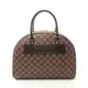 [二手] 【日本直送】中古LOUIS VUITTON 9成新 Nolita 烏黑色棋盤格 手提包 PVC 真皮 棕色