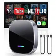 Wireless Carplay Adapter,Mini Carplay Android Auto Wireless Adapter,Support Netflix/YouTube/TF Card,No Lag,Plug and Play,Compatible with iOS10+/Android 11+