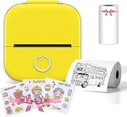 Print Pod, Print Pods Mini Printer, My Print Pod, Fast Printing Portable Mini Thermal Printer, Wireless Bluetooth Photo Printer, Sticker Printer DIY Scrapbook (Yellow)