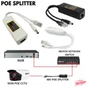 POE Splitter Ethernets Splitter Adapter for Security Camera CCTV 48V to 12V DC
