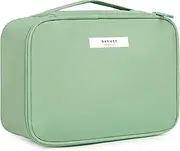 Narwey Cute Makeup Bag Travel Cosmetic Bag Make up Bag, Makeup Organizer Case with Brush Compartments for Women (Mint Green)