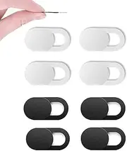 Webcam Cover, [8 Pack] Ultra Thin Web Laptop Camera Cover Slide [Refuse Spying] for Laptop, Desktop, PC, MacBook Pro, iMac, Mac Mini, Computer,Tablet, Smart Phone, 4 Black+4 White