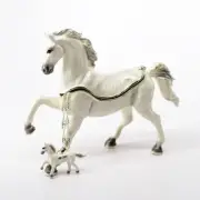Kingspoint Designs White Stallion Trinket Box with Matching Necklace