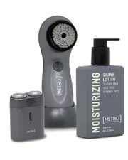 Metro Man Perfect Shave Travel Set 250ml Moisturizing Shave Lotion & Waterproof Electric USB Shaver