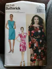 Womens/Misses Wrap Front Dresses Sewing Pattern/Butterick B6240/SZ 14-22/UCN