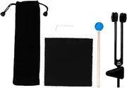 Kisangel 1 Set Tuning Fork for Chakra Healing Shaped Design with Drumstick Cloth Bag Frequency for Sound Therapy Sensitivity Improvement Random Color