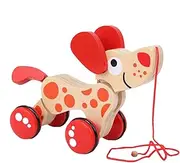 Kids Walking Pull Toy | Wooden Puppy Toddler Toy Walking Toy - Developmental Kids Toy Push Pull Toys with String for Walking