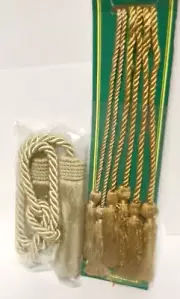 7 Curtain Tie Backs With Tassels Various Gold Tomes and Sizes