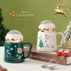 Leak-Proof Coffee Mug Ceramic Milk Tea Cup Drinking Cup Christmas Party Gift