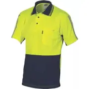Cool-Breathe Stripe Polyester Polo Shirt Short Sleeve Different Colors