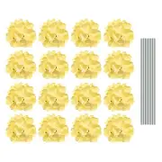 Artificial Flowers DIY Silk Fake Hydrangea Flowers with Stems 6" Yellow 30 Set