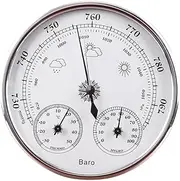 Outdoor Thermometer, Indoor Thermometer, Barometer, 3 in 1 Thermometer, Hygrometer, Barometer, High Precision Mechanical Movement Barometer, For Indoor, Outdoor and Other Environments, Silver